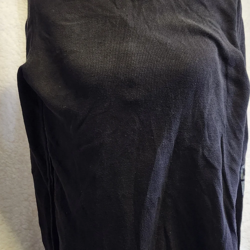 Victoria's Secret Black Long-Sleeve Henley with Cream Dog Logo